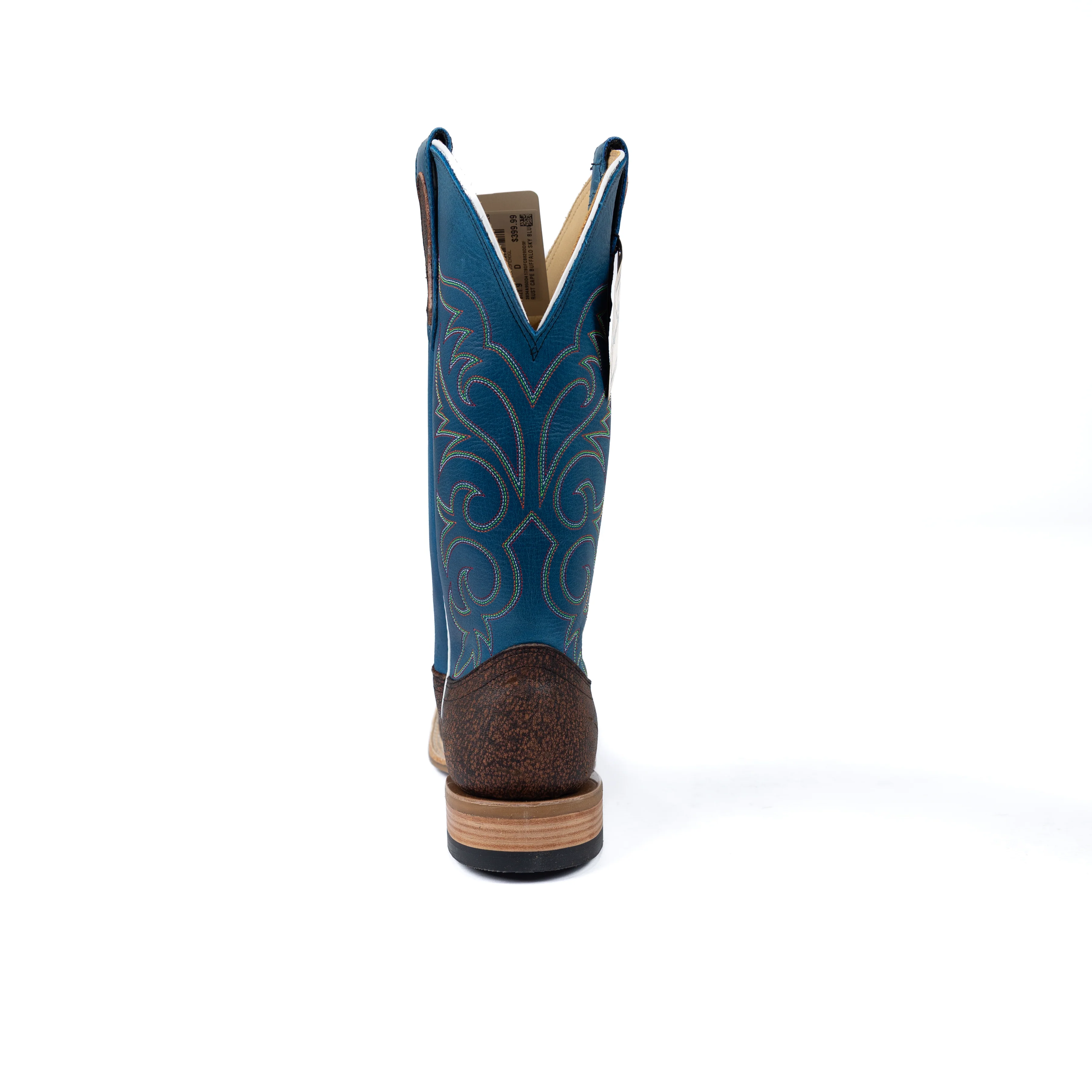 Men's Fenoglio Cognac Cape Buffalo Square Toe Boots FB34392419 - Image 4