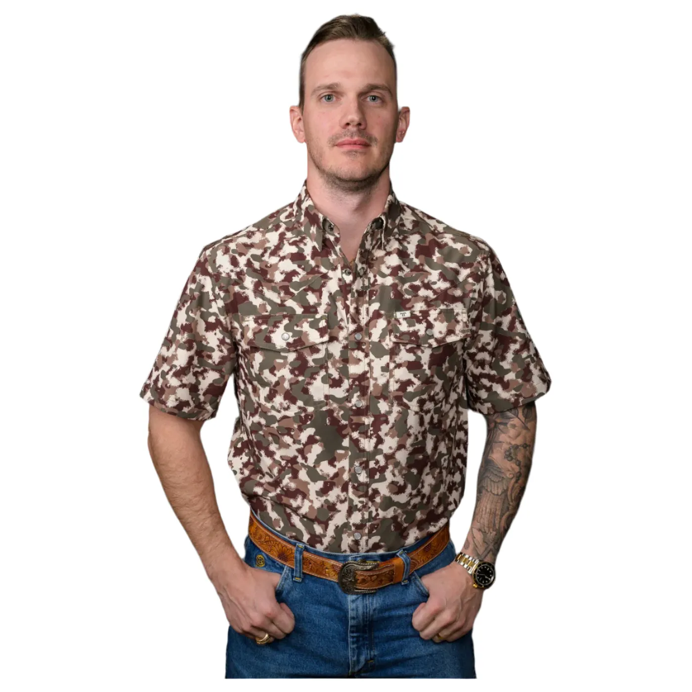 Men's Ferrell Camo Lite Short Sleeve Snap FPS1002583