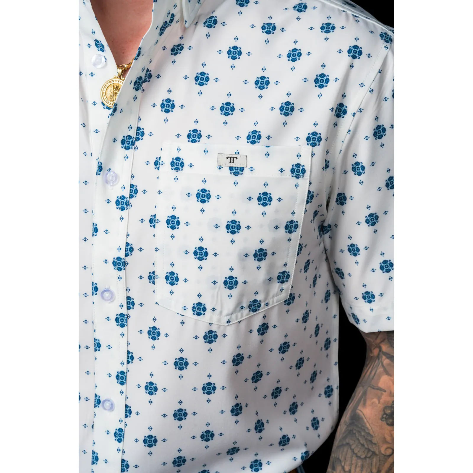 Men's Ferrell Short Sleeve "The Beau" Button Up Shirt FBS1026109 - Image 3