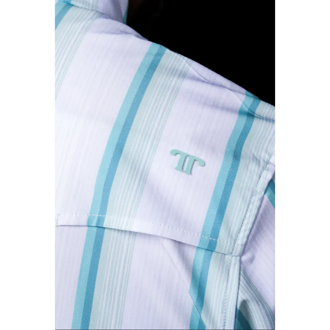 Men's Ferrell Short Sleeve The Tristan in Gray/Green Striped Pearl Snap Shirt FPS1026116 - Image 3