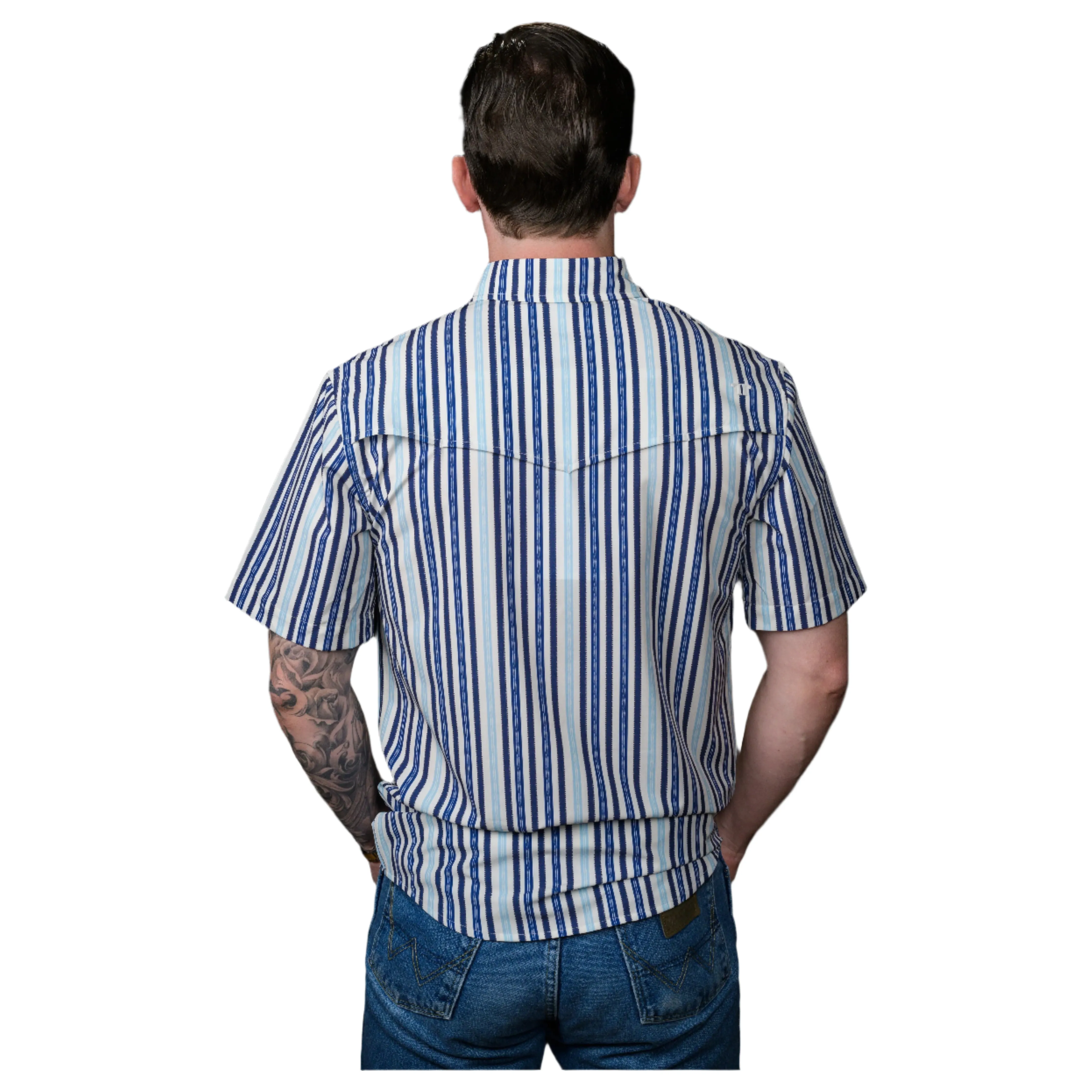 Men's Ferrell "The Wyatt" Blue Short Sleeve Snap FPS1002595 - Image 2