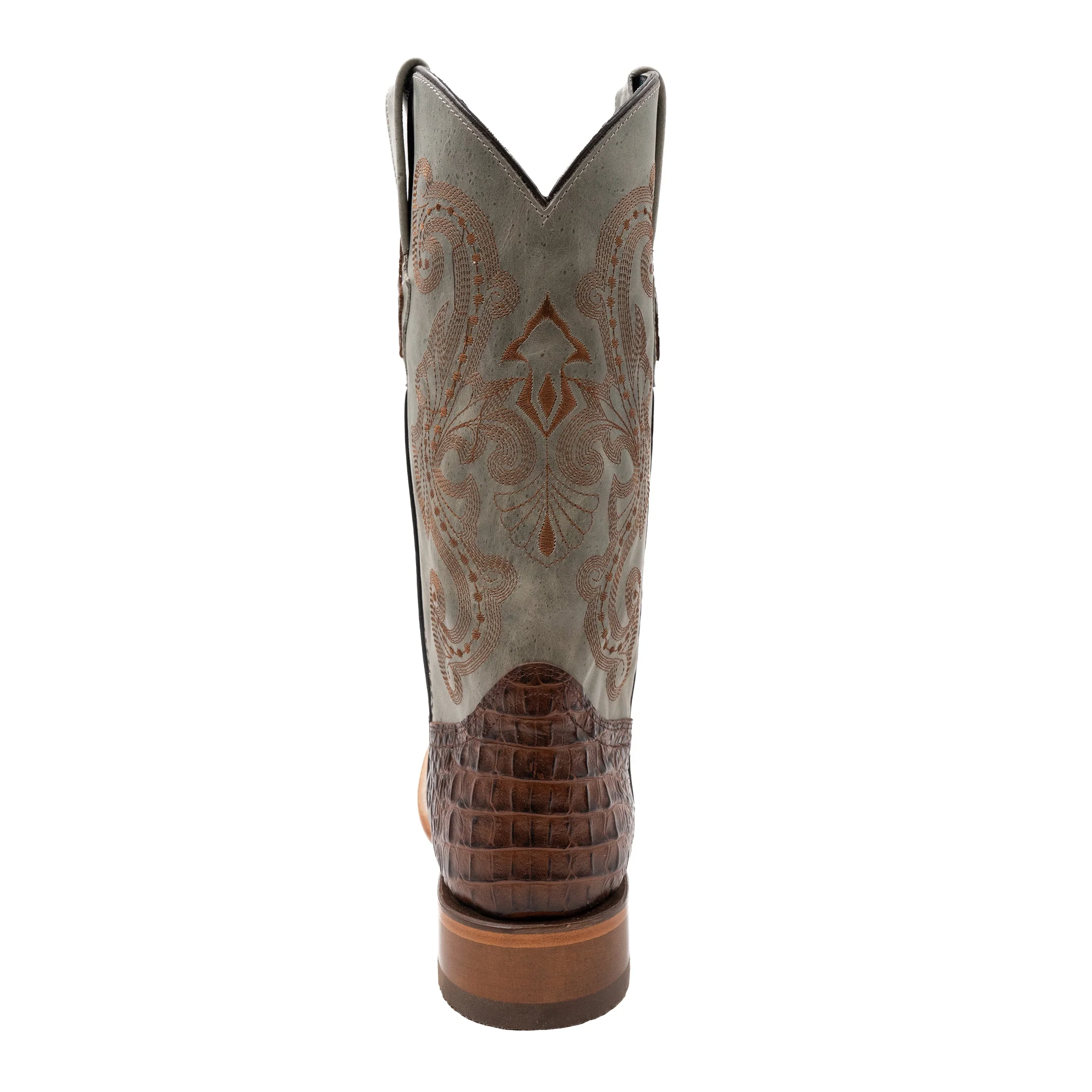 Men's Ferrini Brown Caiman Print Square Toe Boots 4039323 - Image 4