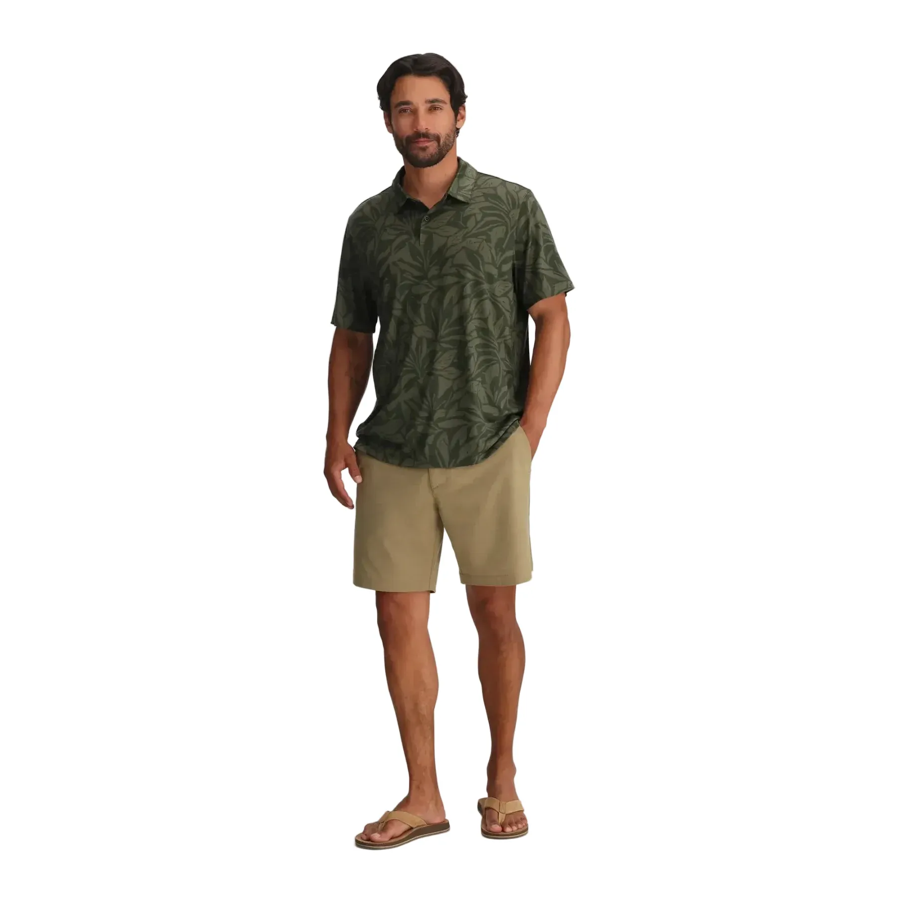 Men's Free Fly Canopy Print Dark Forest Elevate Polo MELVPOL-754 - Image 4