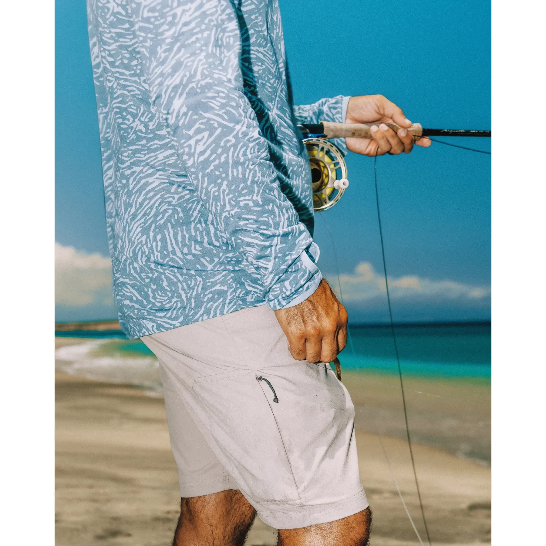 Men's Free Fly Tide Flow Print Stormy Sea Bamboo Lightweight Hoodie LWH-806 - Image 5