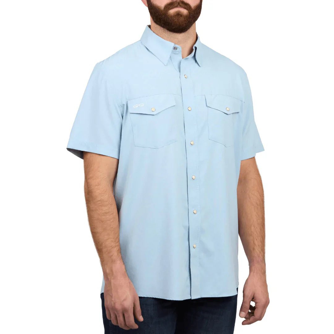 Men's Game Guard Short Sleeve Coastal Blue Stockyard Shirt 1060:HCST - Image 3