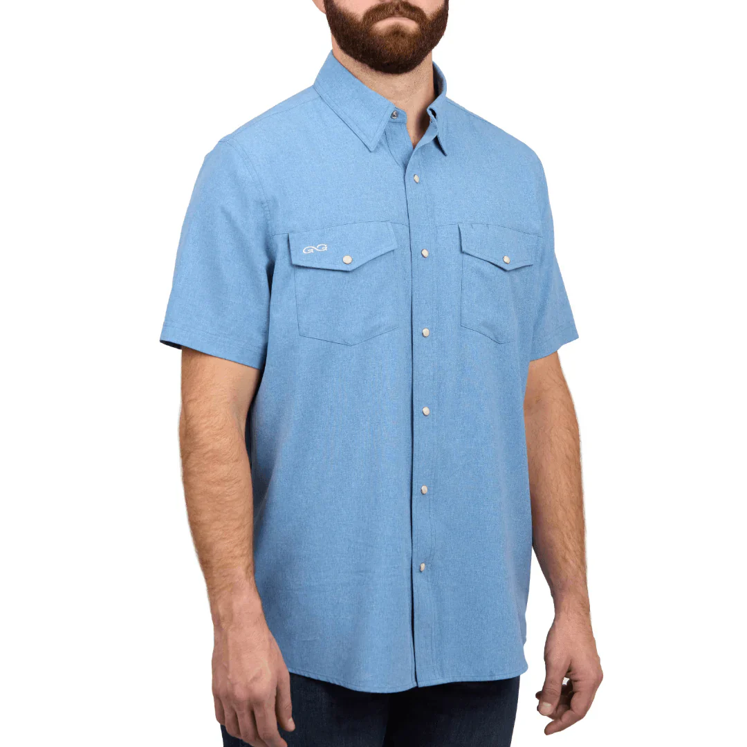 Men's Game Guard Short Sleeve Off-road Blue Stockyard Shirt 1060:HOFB - Image 3