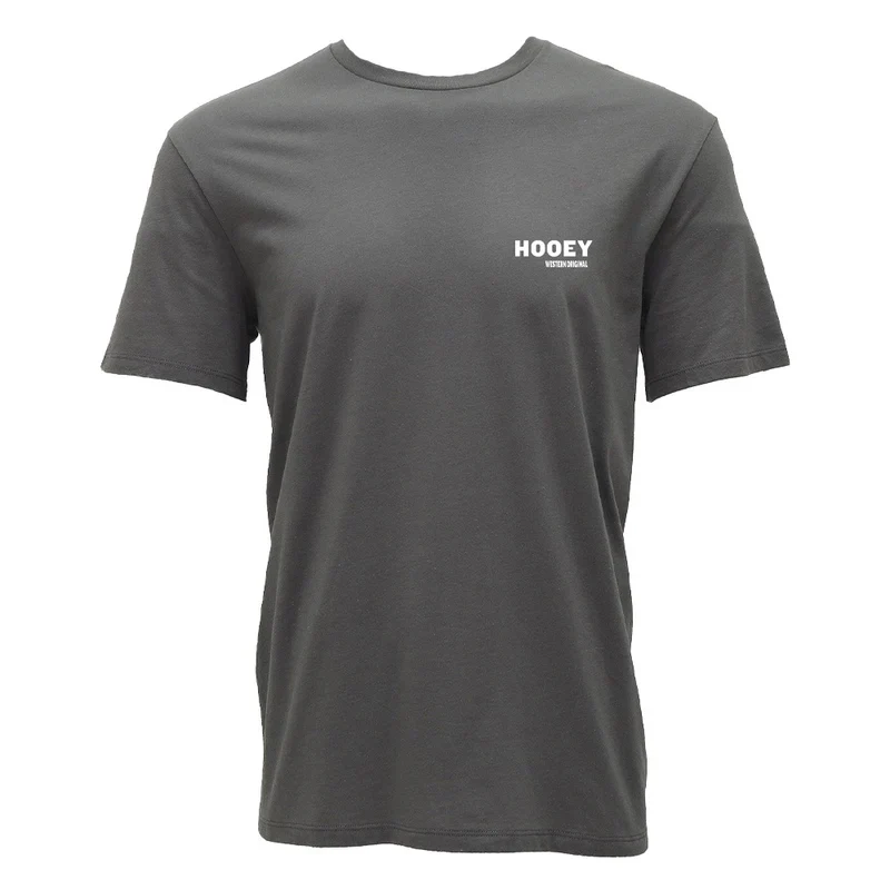 Men's Hooey "Briggs" T-shirt Gray with White & Brown Logo HT1910GY - Image 2