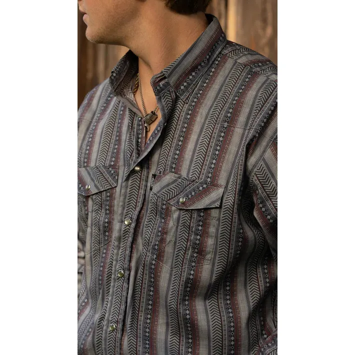 Men's Hooey Dos Sol Pearl Snap Shirt HT1763GYSP - Image 4
