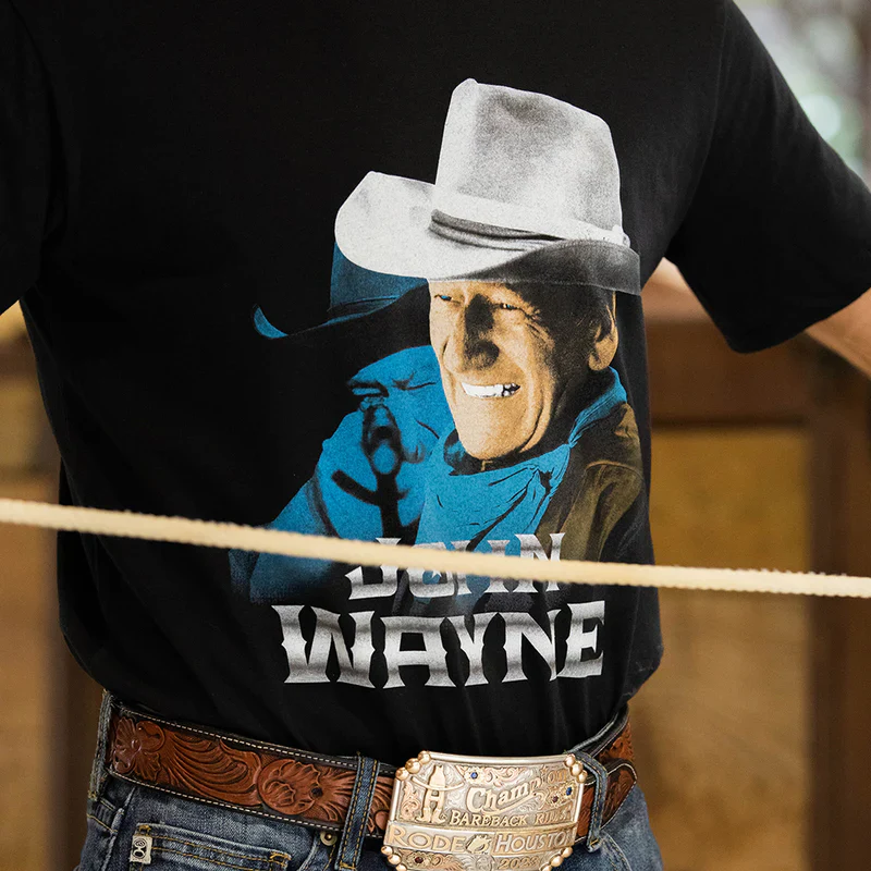 Men's Hooey "John Wayne" Black T-shirt HT1647BK - Image 2