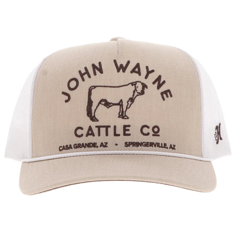 Men's Hooey "John Wayne" Tan and White Hat with Stitching 2566T-TNWH - Image 2