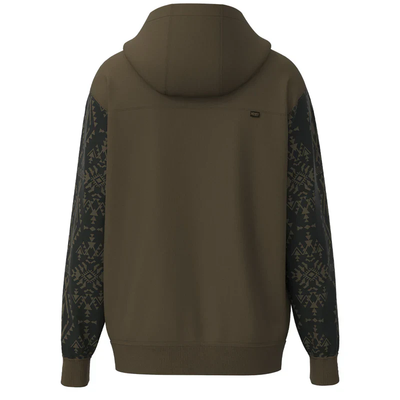 Men's Hooey "Legendary Hoody" Brown w/Aztec on Sleeves HH1333BRAZ - Image 2