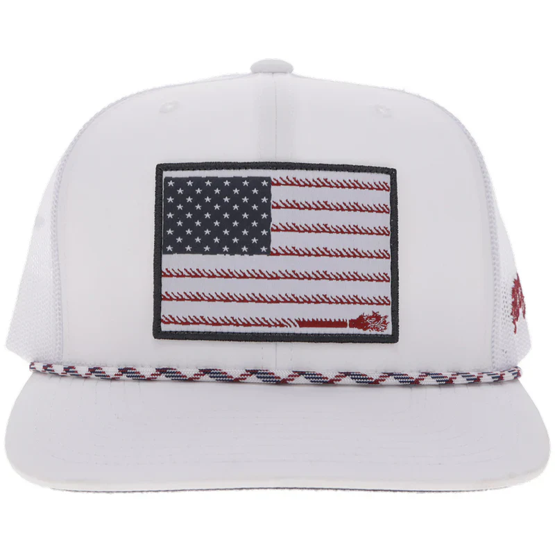 Men's Hooey "Liberty Roper" White with Flag Patch 2610T-WH - Image 2