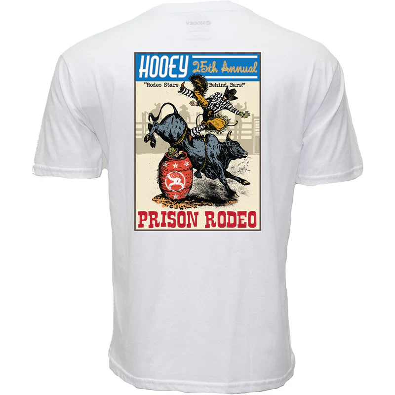 Men's Hooey "Prison Rodeo" T-shirt White with Multicolor Rodeo Graphic HT1893WH