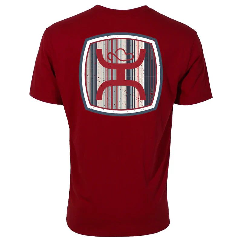 Men's Hooey "Zenith" Red with Multi-Color Stripes Hooey T-shirt HT2605RD