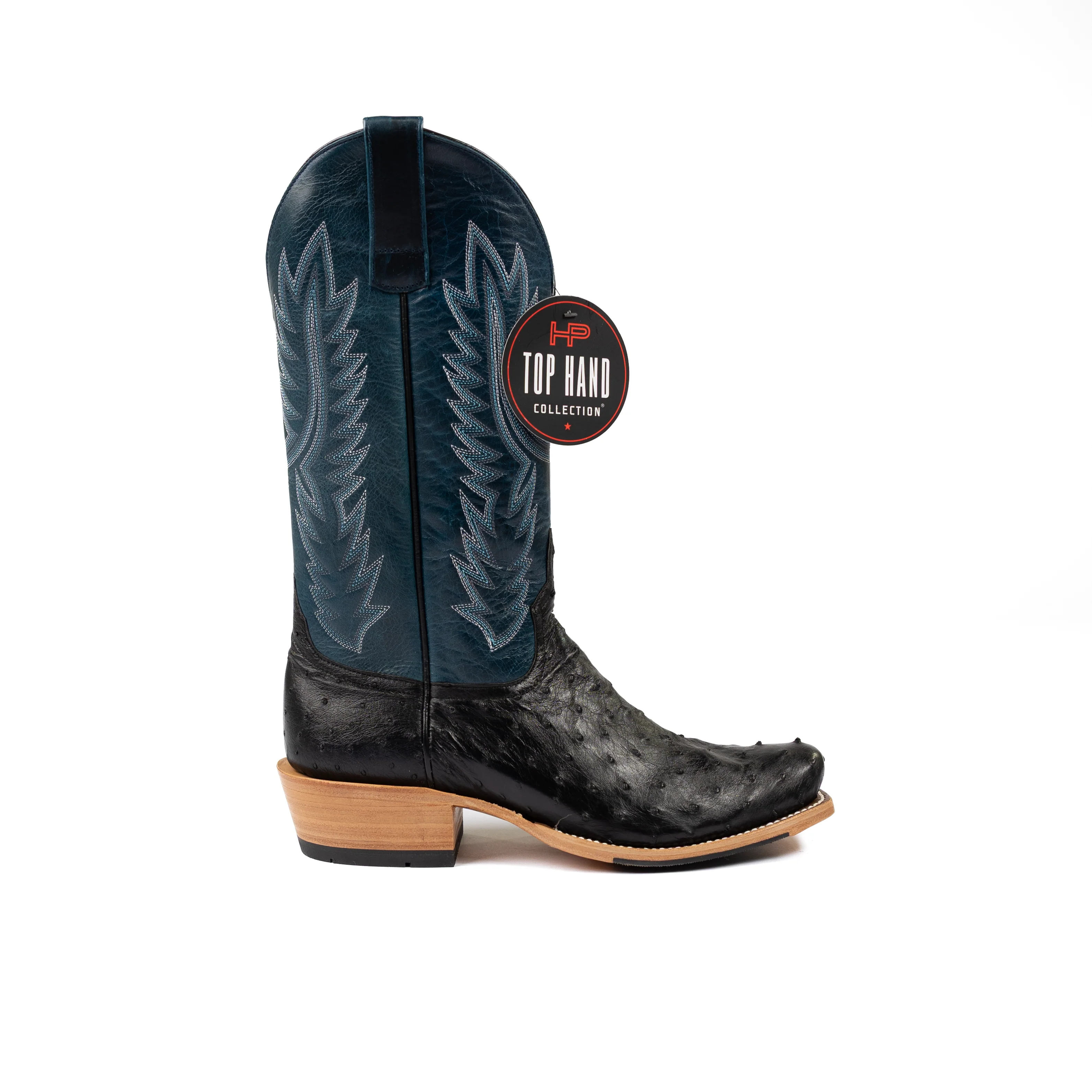 Men's Horse Power Top Hand Black Full Quill Ostrich Cutter Toe Boots HP9533 - Image 3