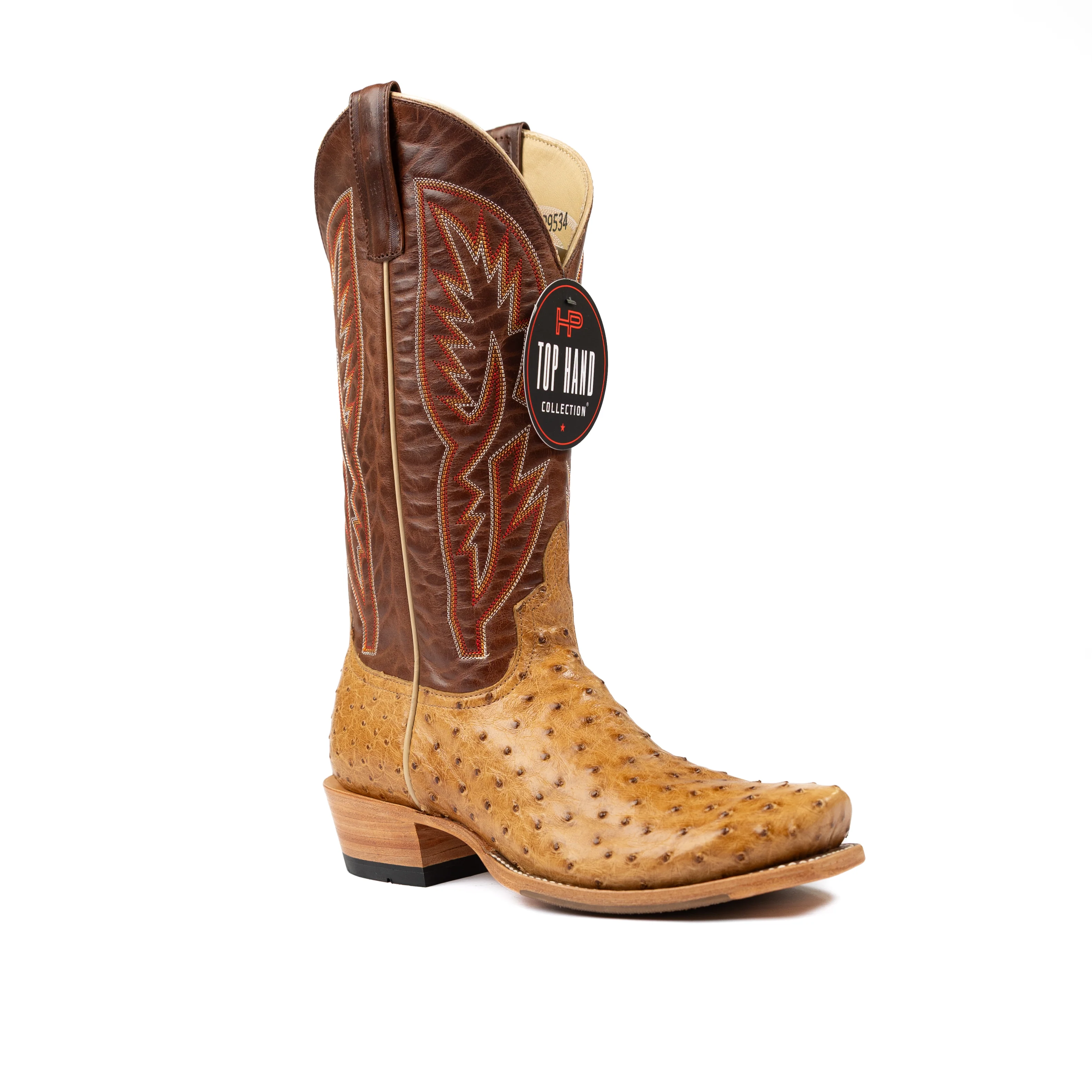 Men's Horse Power Top Hand Saddle Full Quill Ostrich Cutter Toe Boots HP9534