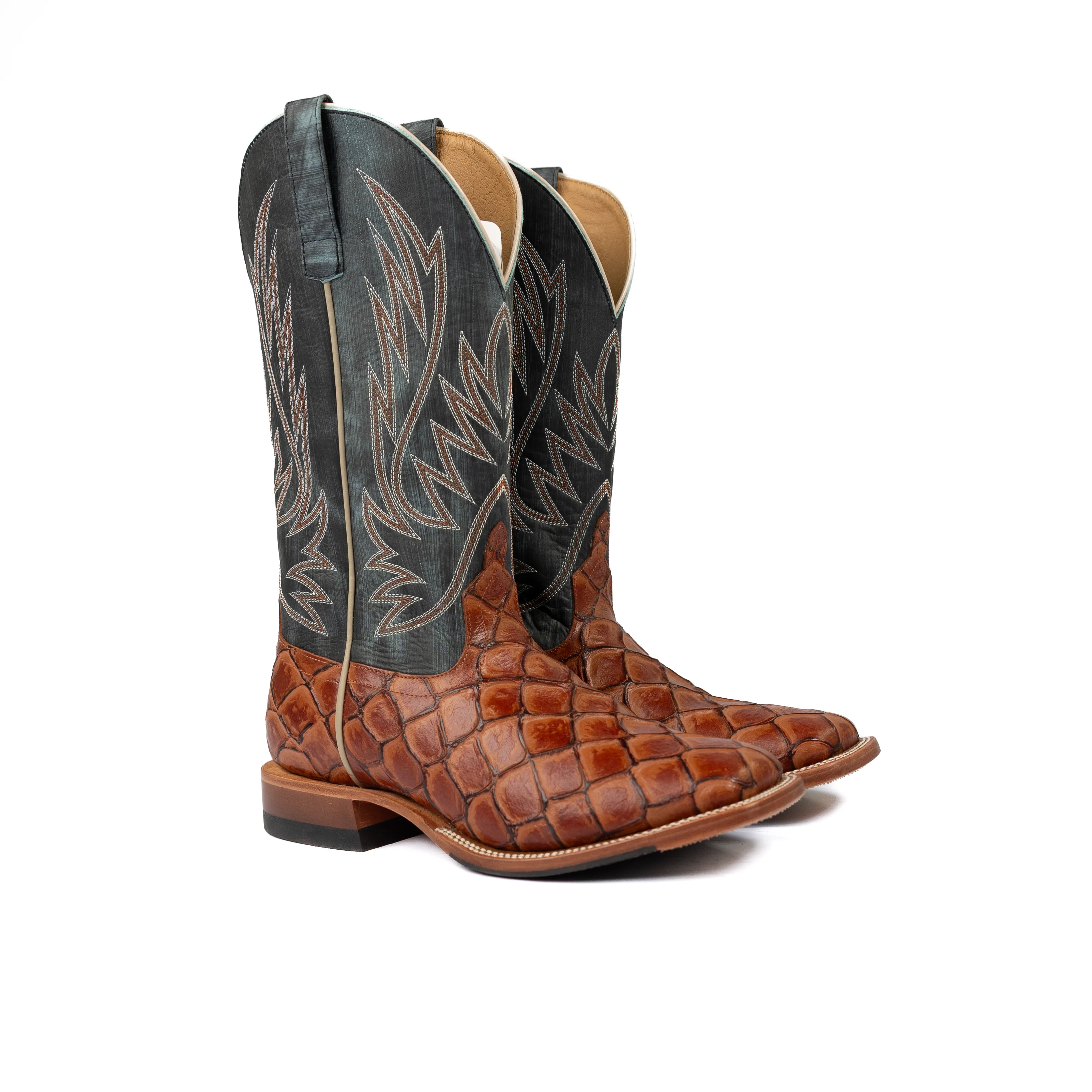 Horse Power Men's Cognac Filet of Fish Square Toe Boots HP1823 - Image 2