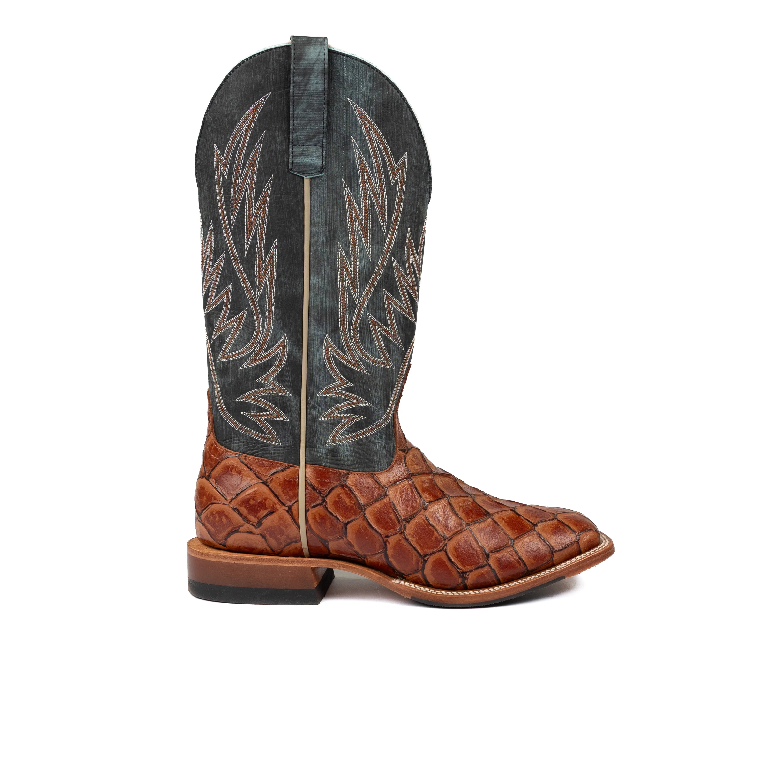 Horse Power Men's Cognac Filet of Fish Square Toe Boots HP1823 - Image 3