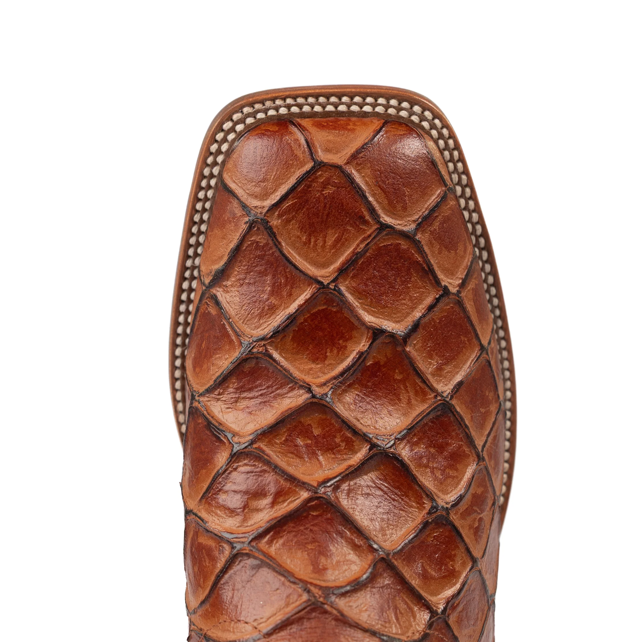 Horse Power Men's Cognac Filet of Fish Square Toe Boots HP1823 - Image 5