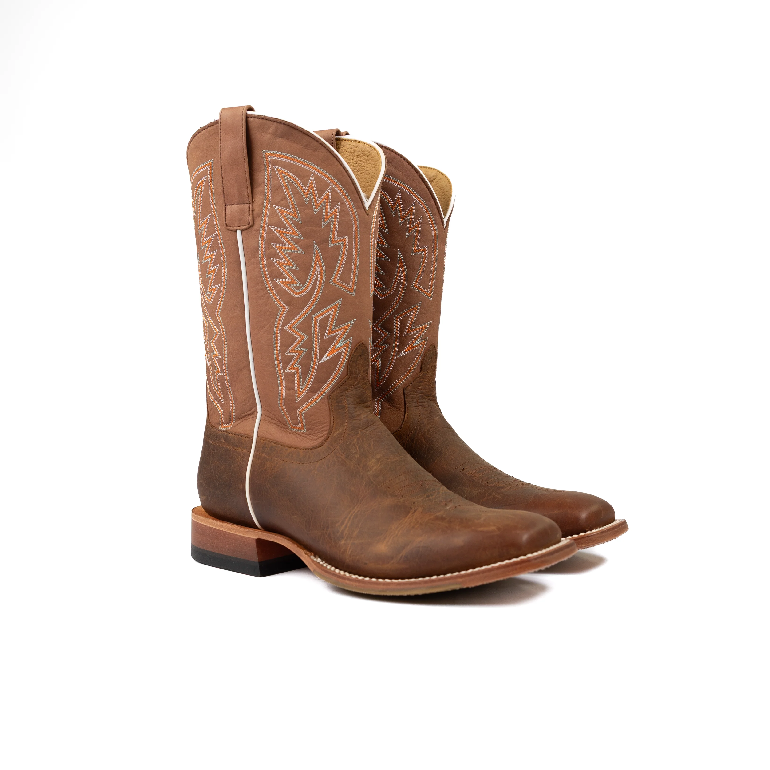 Men's Horse Power Distressed Bison Brown Square Toe Boots HP1877 - Image 2