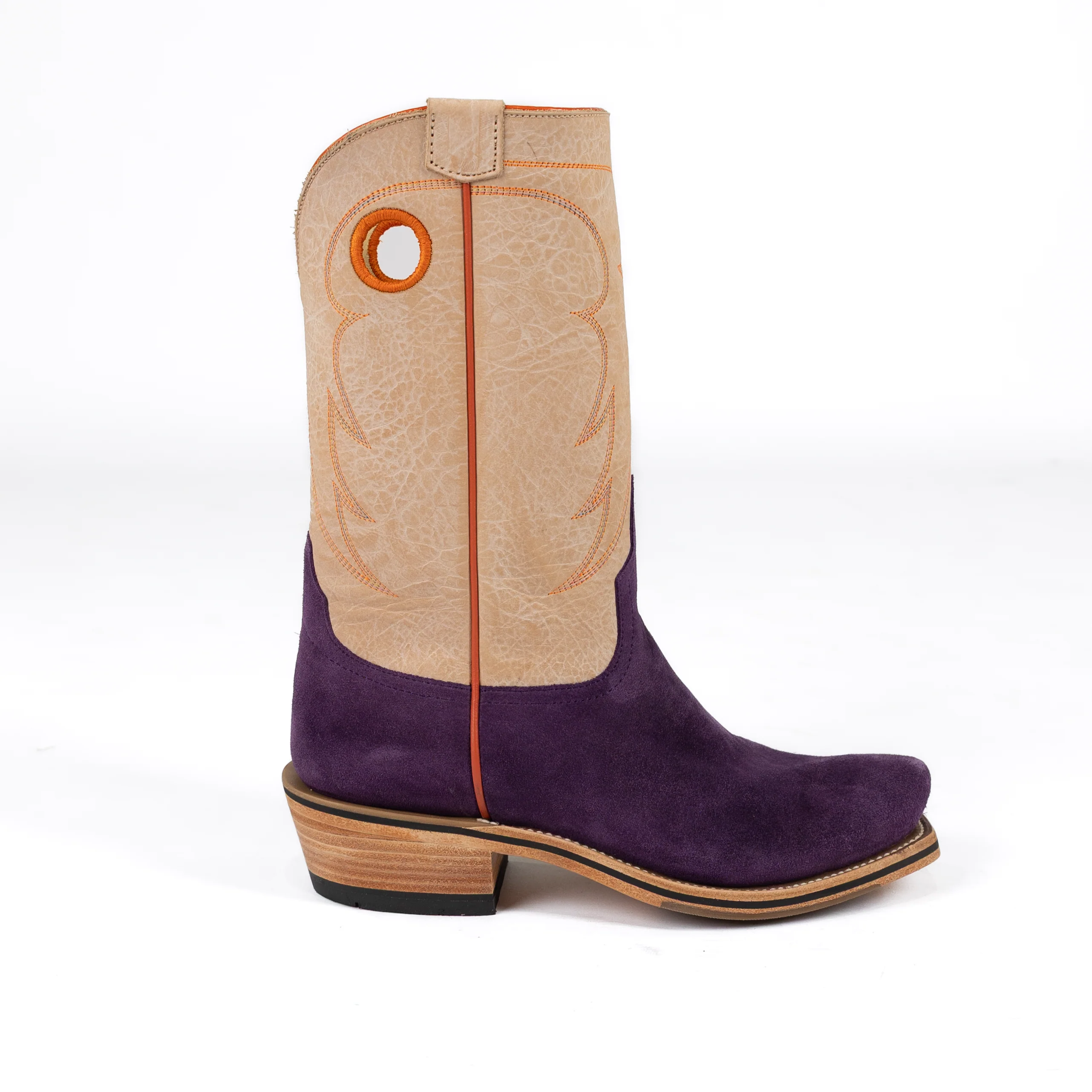 Men's Horsepower Top Hand High Noon Purple Suede Cutter Toe Boots HP9517 - Image 3