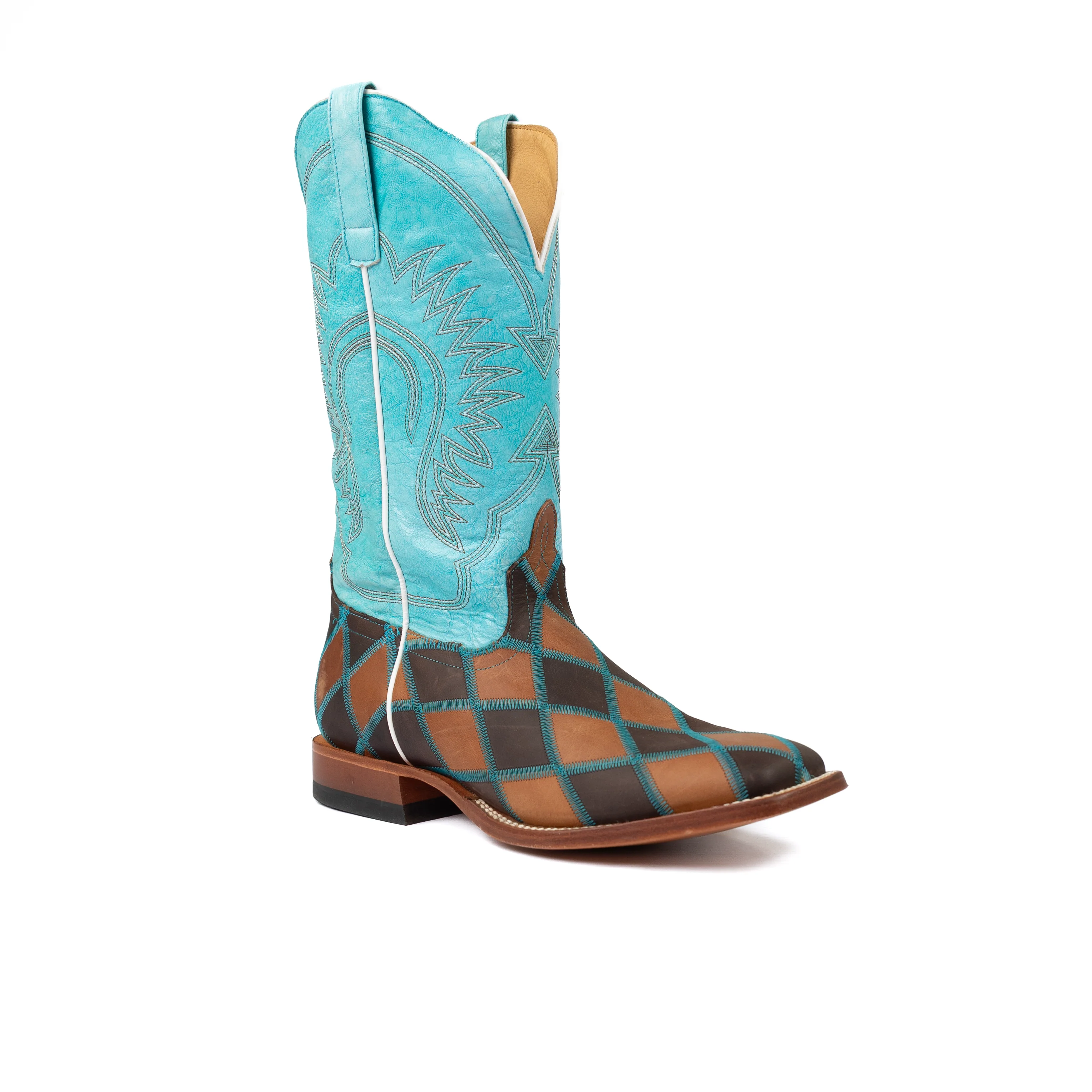 Men's Horse Power Insane in the Membrane Tan/Blue Square Toe Boots HP1055