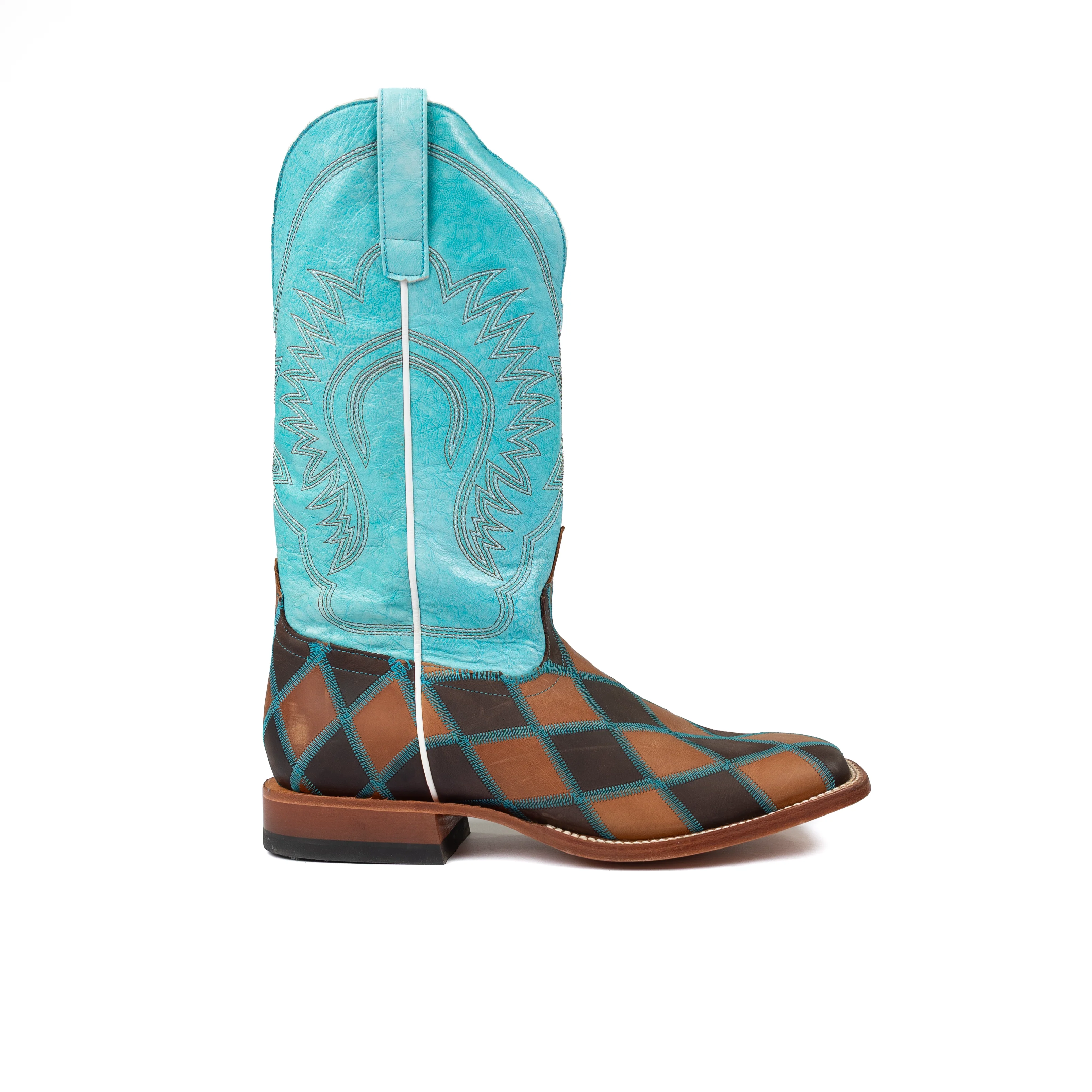 Men's Horse Power Insane in the Membrane Tan/Blue Square Toe Boots HP1055 - Image 3