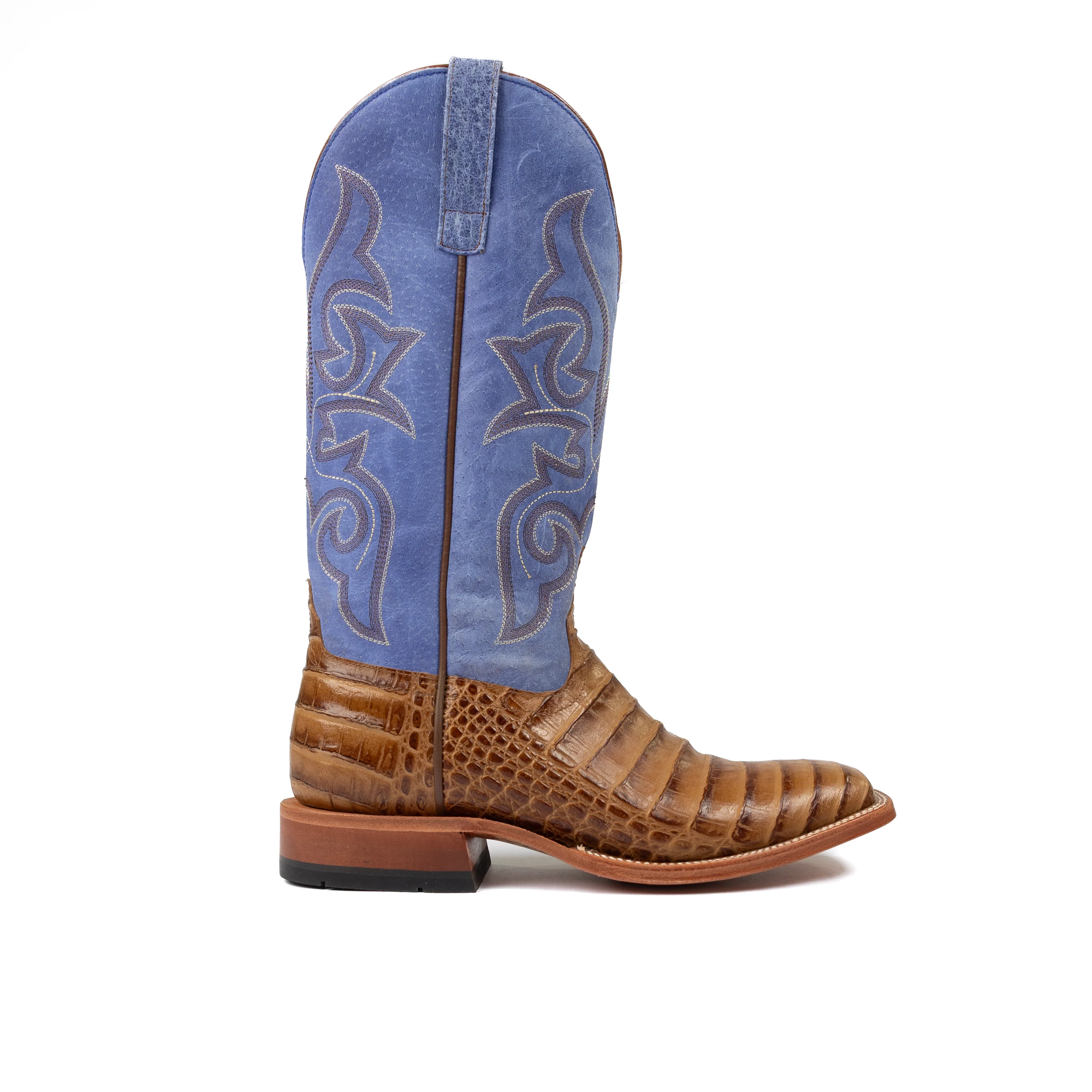 Men's Horse Power Toasted Caiman Print Tan Square Toe Boots HP1842 - Image 3