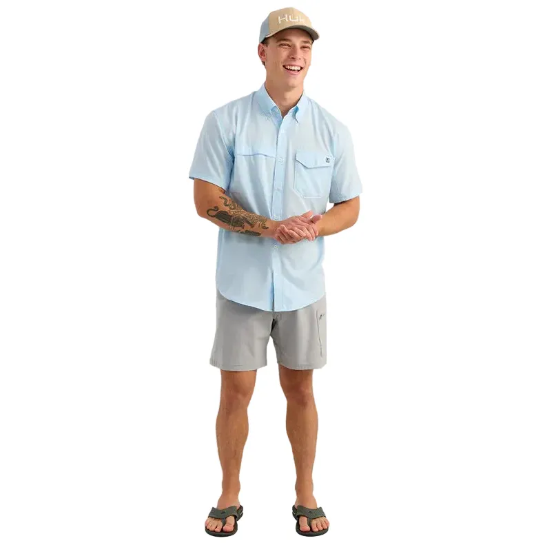 Men's Huk Coastal Drift Tide Point Short Sleeve Button-Down H1500171-425 - Image 3