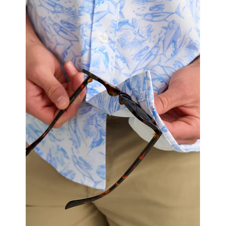 Men's Huk Regatta Fish Chaos KC Kona Button-Down Shirt H1500192-431 - Image 4