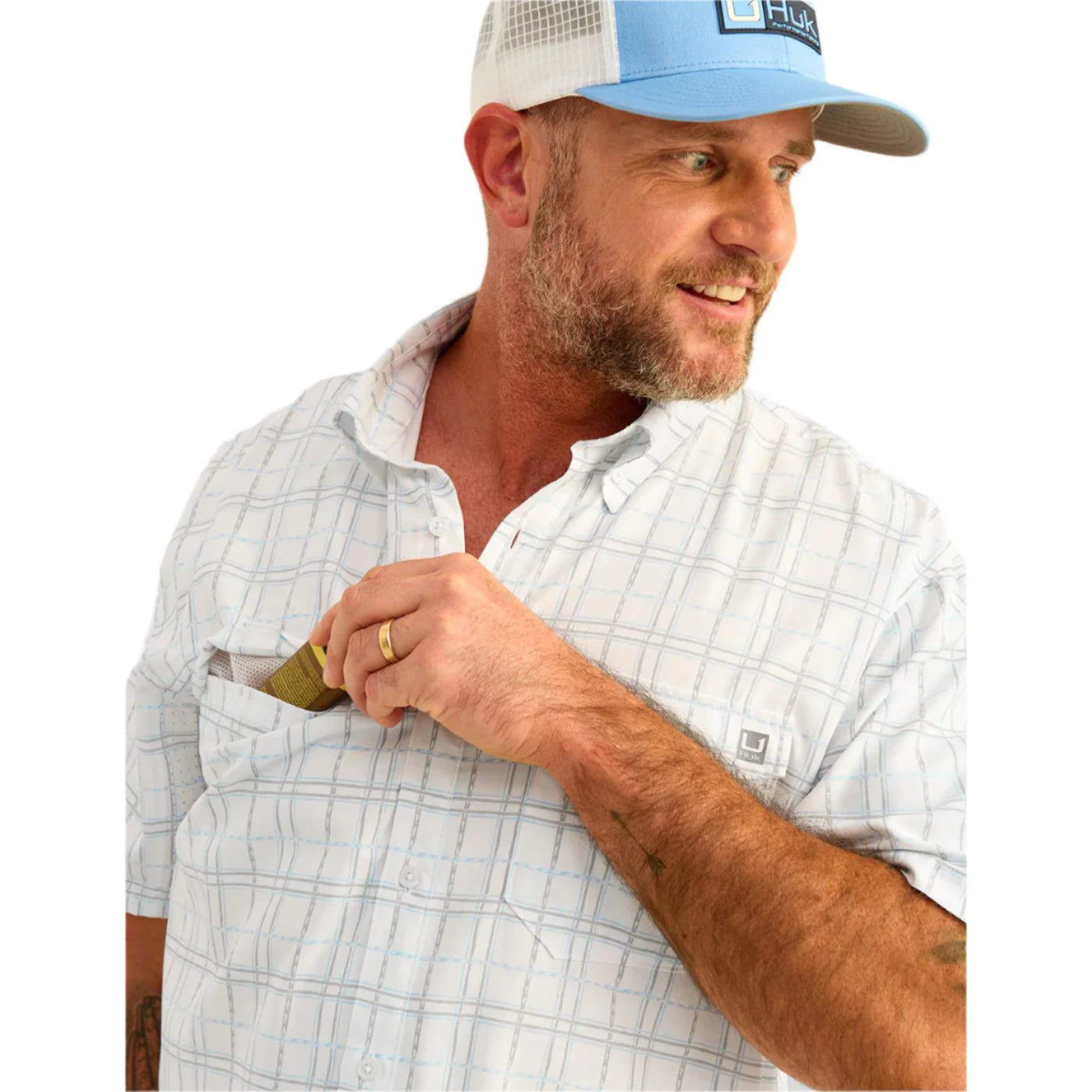 Men's Huk Tide Point Short Sleeve Button-Down H1500220-454 - Image 4