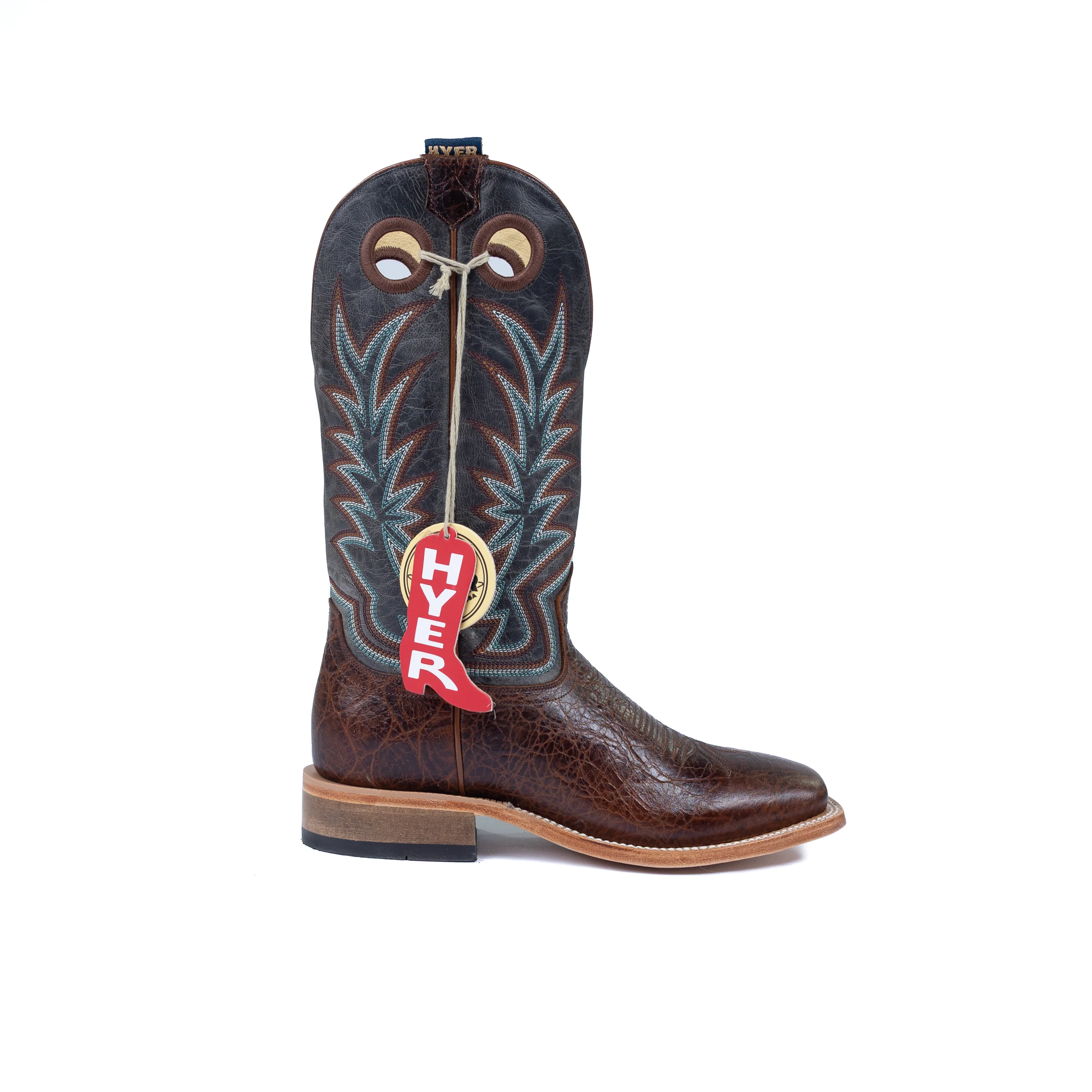 Men's Hyer Walton Brown Cowhide Broad Square Toe Boots HM11024 - Image 3