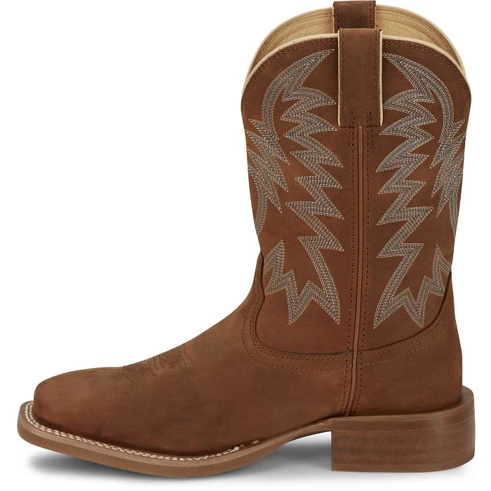 Justin Men's Big Bucks Brown Wide Square Toe Boots FN7112 - Image 8