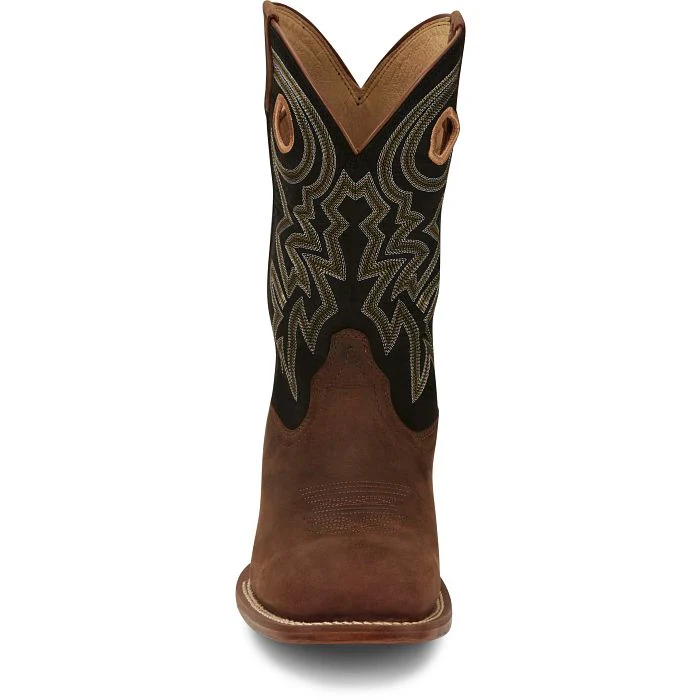 Justin Men's Big News Brown Wide Square Toe Boots FN7021 - Image 7