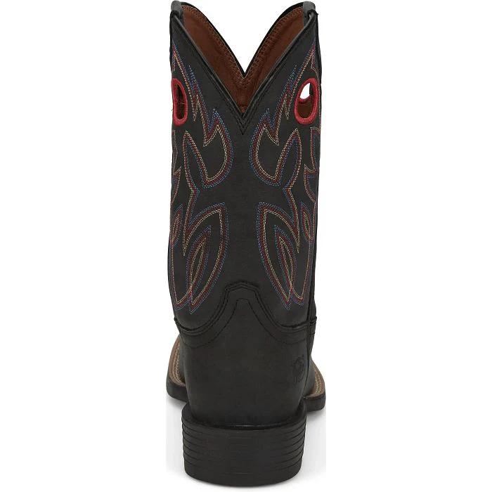 Men's Justin Bowline Black Square Toe Boots SE7525 - Image 5