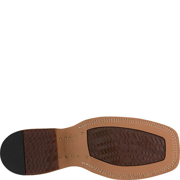 Justin Men's Caddo Copper Brown Square Toe Boots BR740 - Image 6