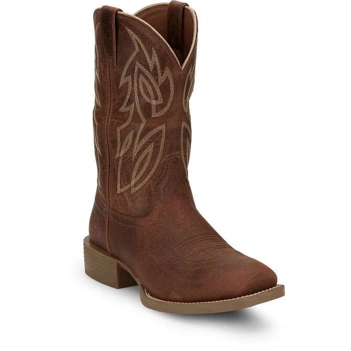 Men's Justin Canter Brown Square Toe Boots SE7516