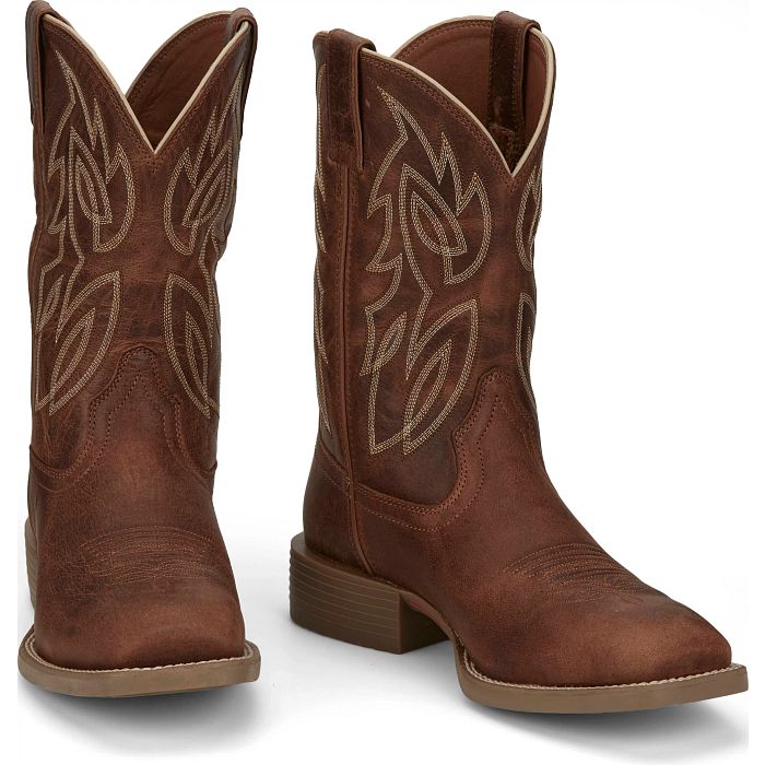 Men's Justin Canter Brown Square Toe Boots SE7516 - Image 2