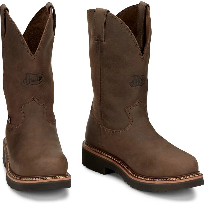Men's Justin Carbide Brown Round Steel Toe Boots OW4441 - Image 2