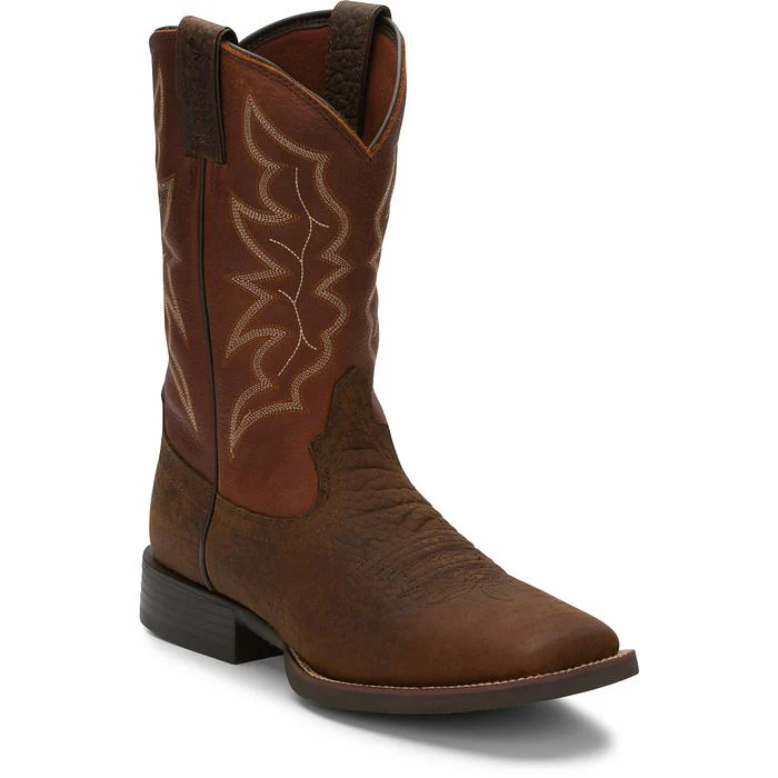 Justin Men's Chet Dark Brown Square Toe Boots 7222