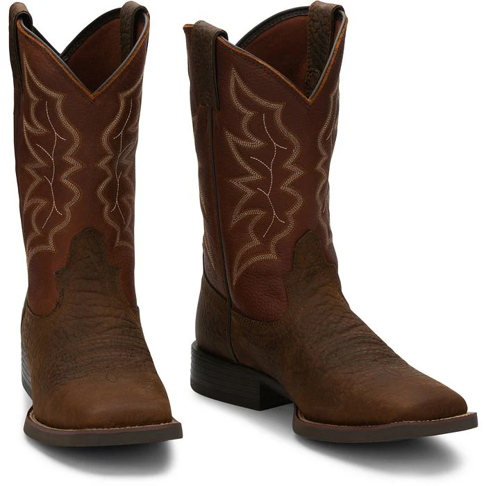 Justin Men's Chet Dark Brown Square Toe Boots 7222 - Image 2