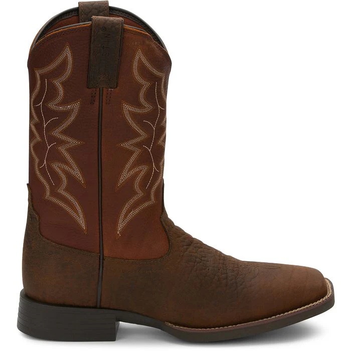 Justin Men's Chet Dark Brown Square Toe Boots 7222 - Image 3