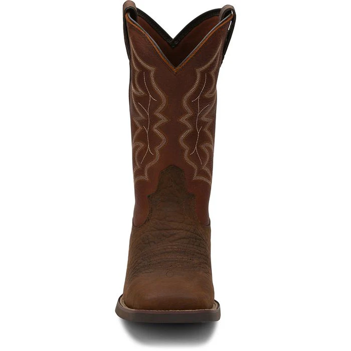 Justin Men's Chet Dark Brown Square Toe Boots 7222 - Image 7
