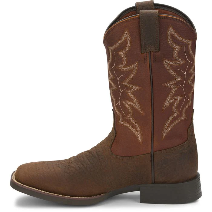 Justin Men's Chet Dark Brown Square Toe Boots 7222 - Image 8