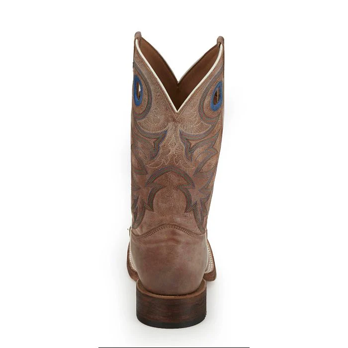 Men's Justin Drennan Tan Square Toe Boots BR744 - Image 5