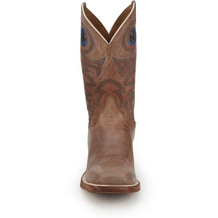 Men's Justin Drennan Tan Square Toe Boots BR744 - Image 7