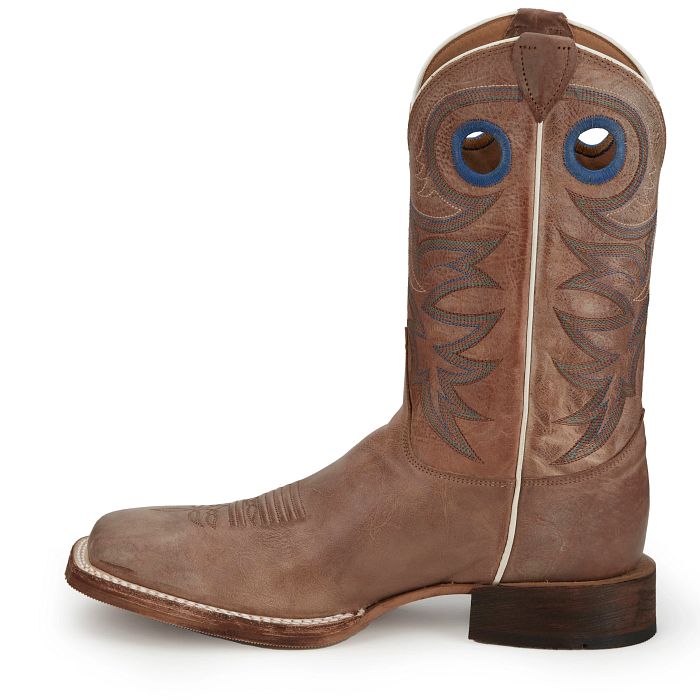 Men's Justin Drennan Tan Square Toe Boots BR744 - Image 8