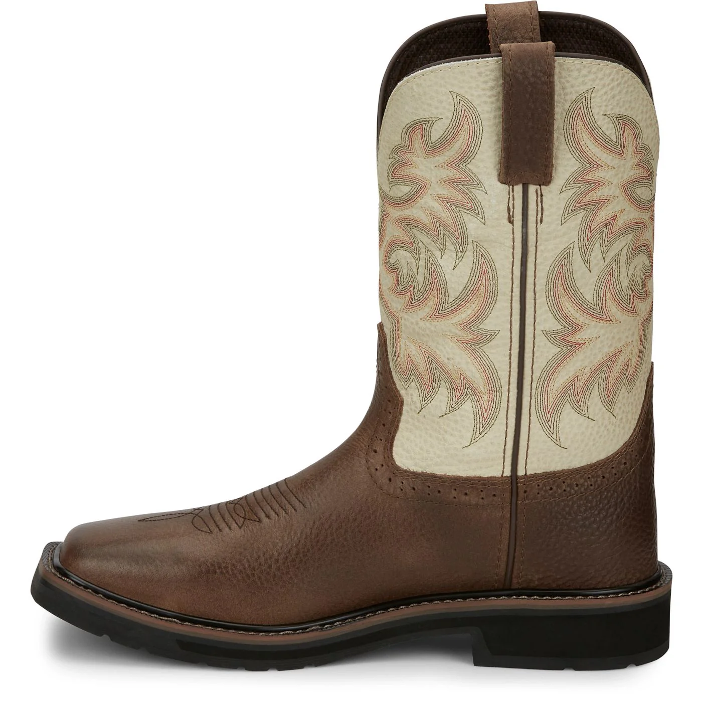 Men's Justin Driller Brown Square Steel Toe Boots SE4684 - Image 4