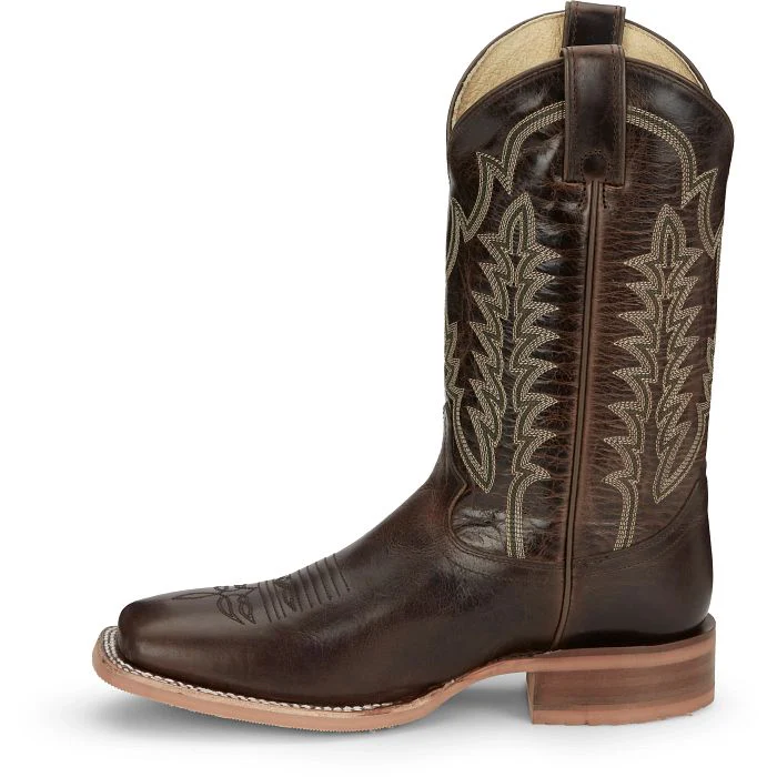Men's Justin Lyle Brown WIde Square Toe Boots CJ2031 - Image 8