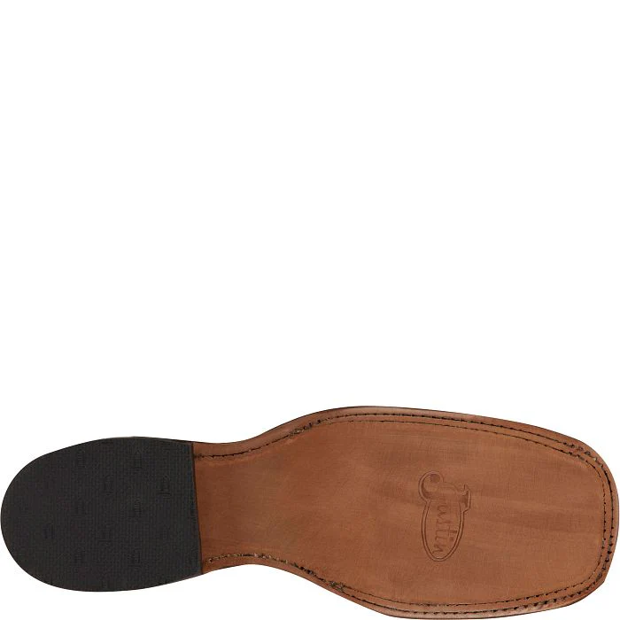 Men's Justin Poston Brown Square Toe Boots BR388 - Image 6